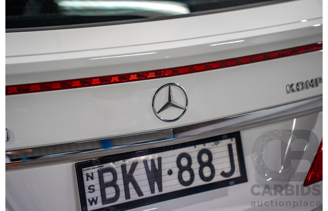 7/2009 Mercedes-Benz CLC 200 Kompressor 203 2d Coupe Calcite White Supercharged 1.8L