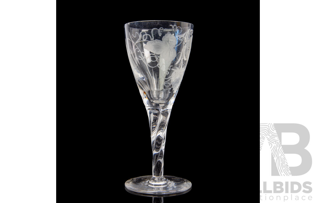 Set of Six Vintage Stuart Crystal Hops and Barley Richelieu Sherry Glasses, Height Approx 13 cm (6)