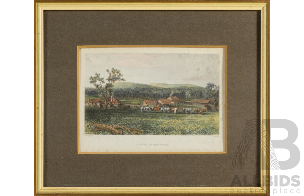 Colonial Australia, Collection of Three Antique Coloured Steel Engravings (c1890-1910s), 32 X 35 Cm (Frame Largest) (3)