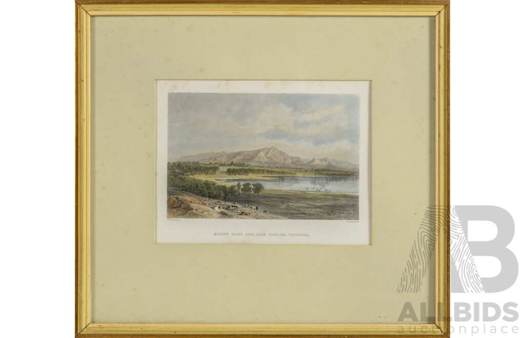 Colonial Australia, Collection of Three Antique Coloured Steel Engravings (c1890-1910s), 32 X 35 Cm (Frame Largest) (3)
