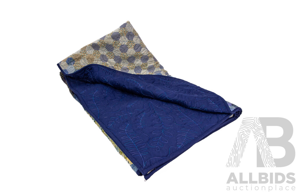 Absolutely Lovely Vintage Viyella Wool Hand Crafted Quilt, 206 x 174 cm (approx dimensions)
