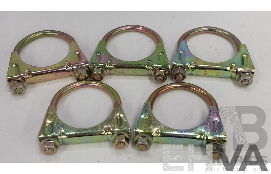 Lot of 2 Bags of 30 52mm Nickel Plated Exhaust Clamps