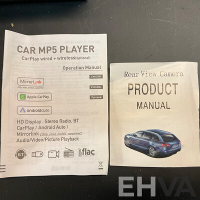 Performer 900Amp Jump Starter, Universal Front Car Seat Cover, Luxury Car Floor Mat (Model Not Specified), Car MP5 Player with Rear View Camera