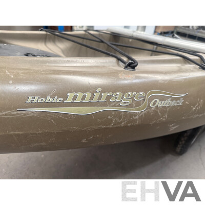 Hobie Mirage Outback Fishing Kayak + Paddles + Trolley
