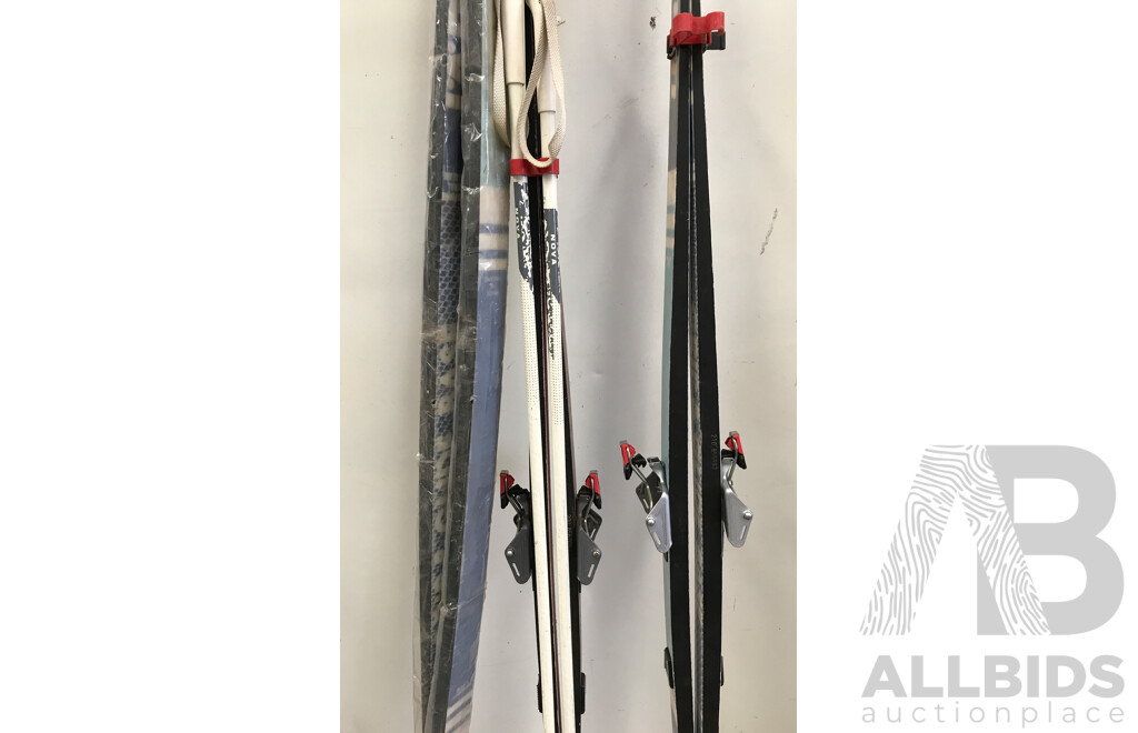 Assorted Jarvinen Skis and Dinsport XL Eskimo Ski Boots