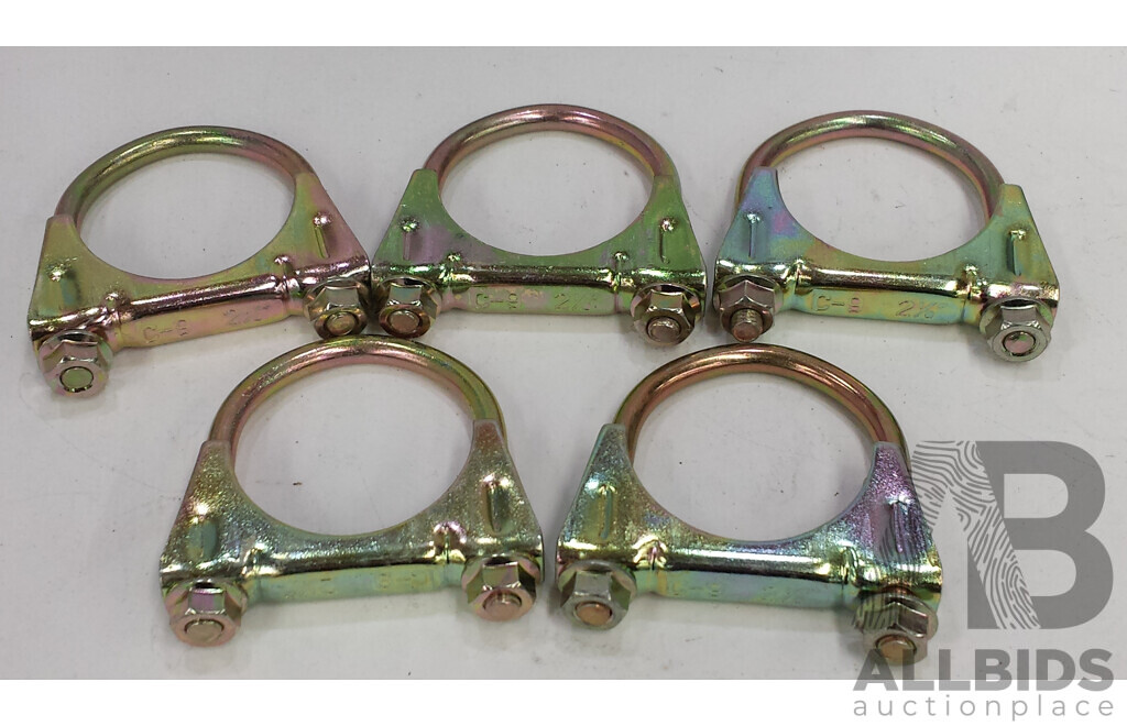Lot of 2 Bags of 30 52mm Nickel Plated Exhaust Clamps