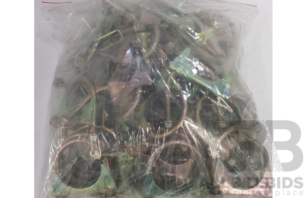 Lot of 2 Bags of 30 52mm Nickel Plated Exhaust Clamps