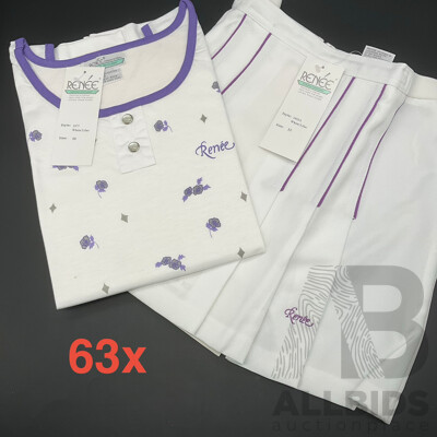Vintage Look Renee Action Wear - White Shirt and Pleated Skirt  - Lot of 63