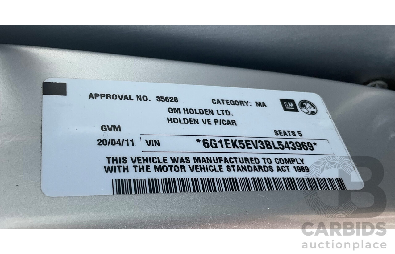 4/2011 Holden Commodore SV6 VE II 4d Sedan Silver 3.6L