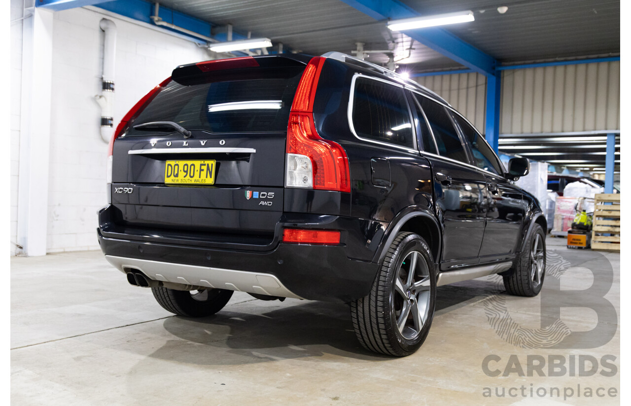 08/2014 Volvo XC90 D5 R-Design (AWD) MY14 4d Wagon Black Sapphire Metallic Turbo Diesel 2.4L