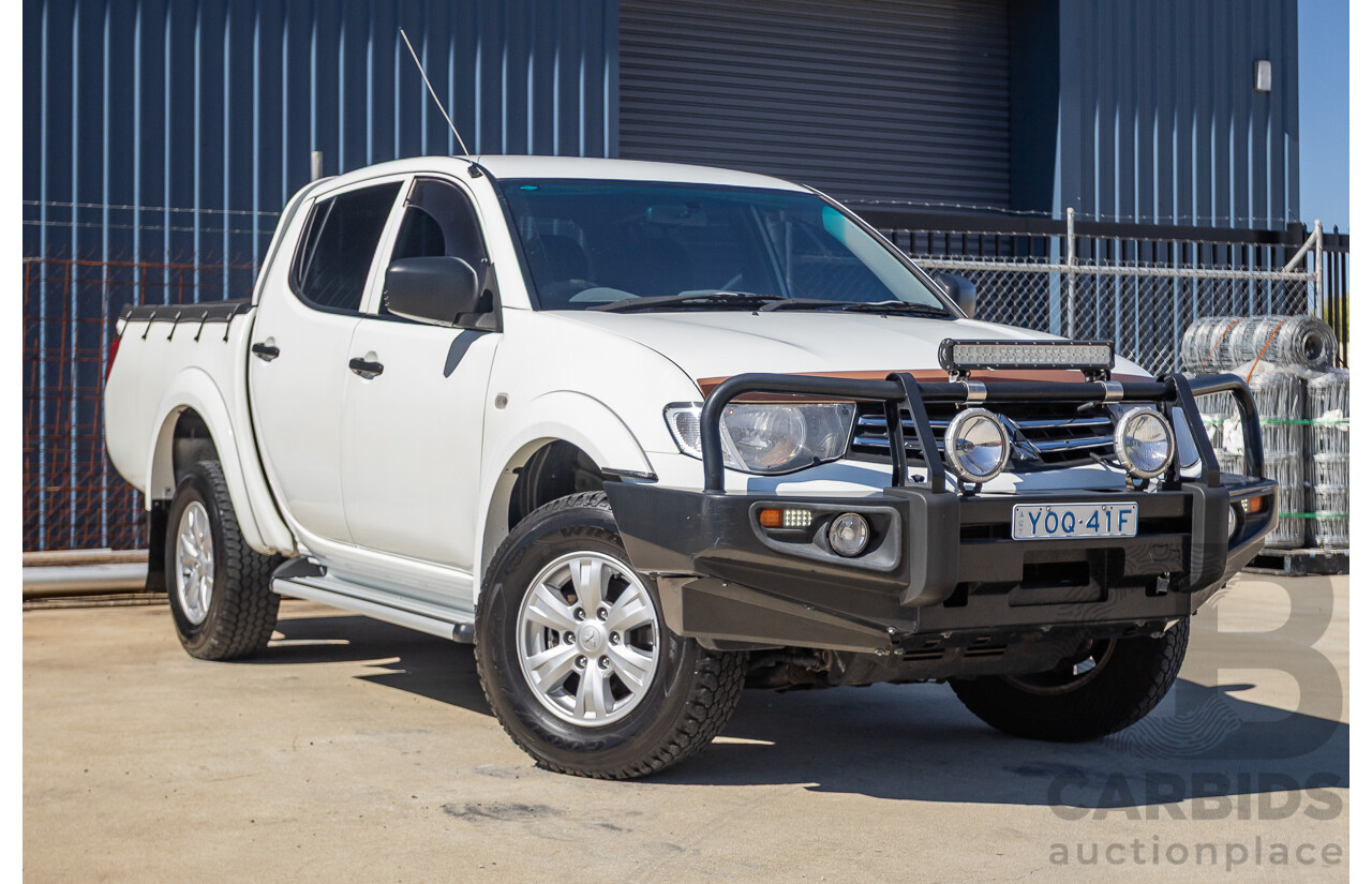04/2015 Mitsubishi Triton GLX (4x4) MY15 Double Cab Utility White Turbo Diesel 2.5L