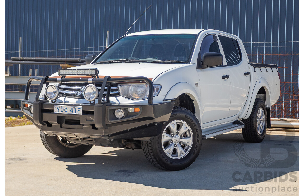 04/2015 Mitsubishi Triton GLX (4x4) MY15 Double Cab Utility White Turbo Diesel 2.5L