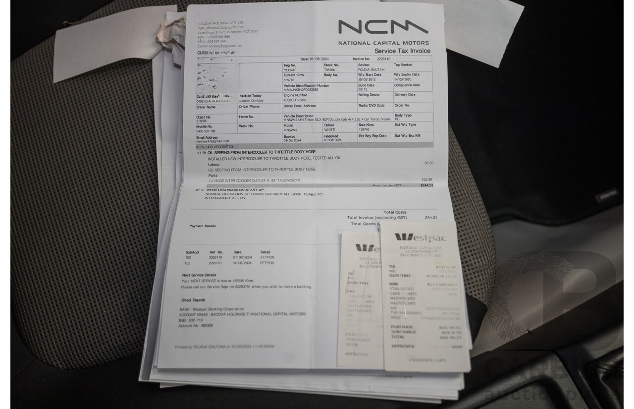 04/2015 Mitsubishi Triton GLX (4x4) MY15 Double Cab Utility White Turbo Diesel 2.5L