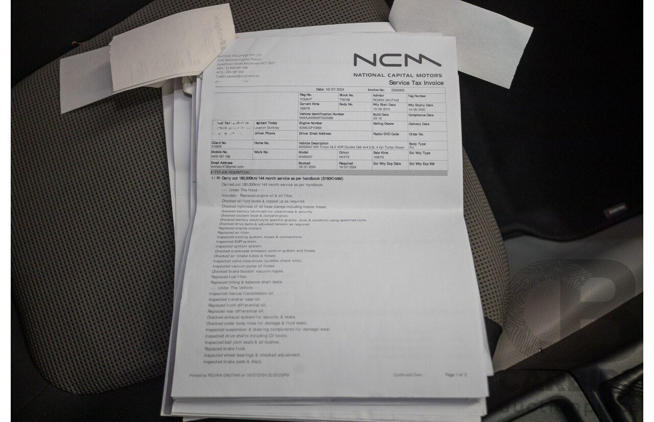 04/2015 Mitsubishi Triton GLX (4x4) MY15 Double Cab Utility White Turbo Diesel 2.5L