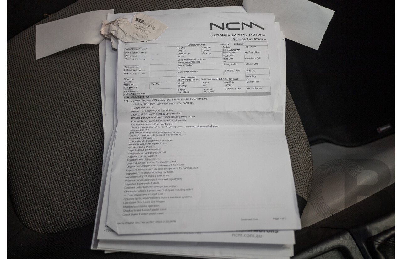 04/2015 Mitsubishi Triton GLX (4x4) MY15 Double Cab Utility White Turbo Diesel 2.5L