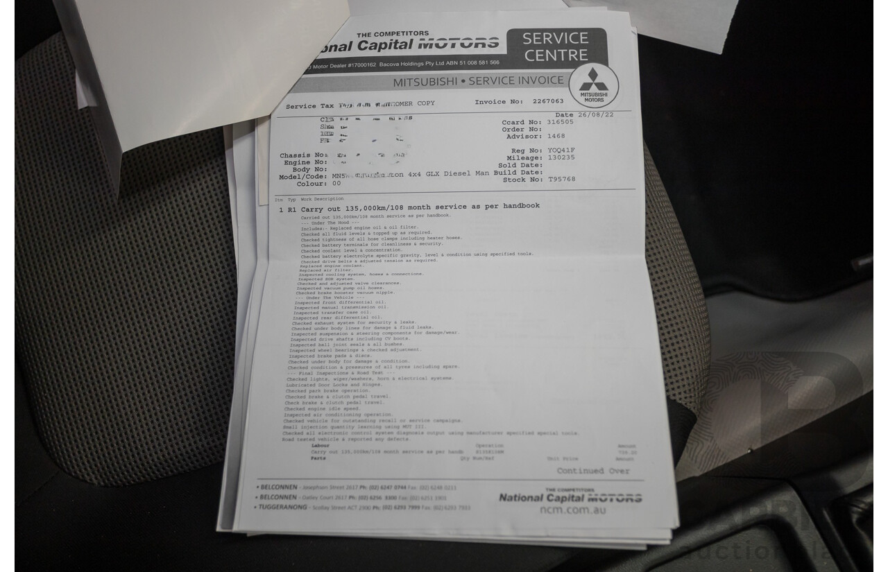 04/2015 Mitsubishi Triton GLX (4x4) MY15 Double Cab Utility White Turbo Diesel 2.5L