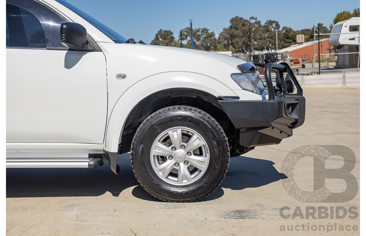 04/2015 Mitsubishi Triton GLX (4x4) MY15 Double Cab Utility White Turbo Diesel 2.5L