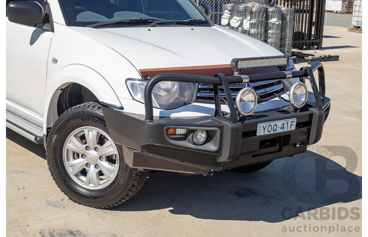 04/2015 Mitsubishi Triton GLX (4x4) MY15 Double Cab Utility White Turbo Diesel 2.5L
