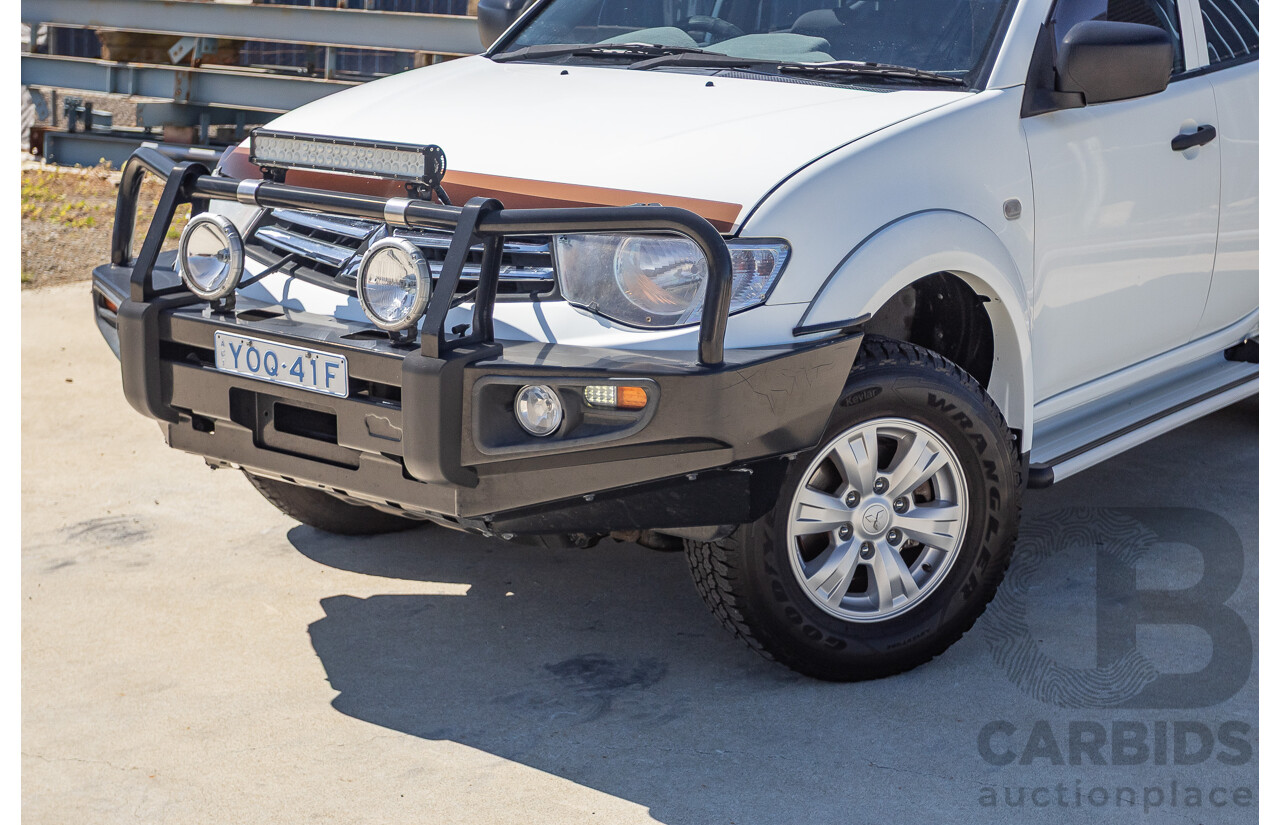 04/2015 Mitsubishi Triton GLX (4x4) MY15 Double Cab Utility White Turbo Diesel 2.5L