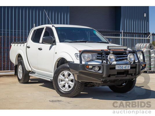 04/2015 Mitsubishi Triton GLX (4x4) MY15 Double Cab Utility White Turbo Diesel 2.5L