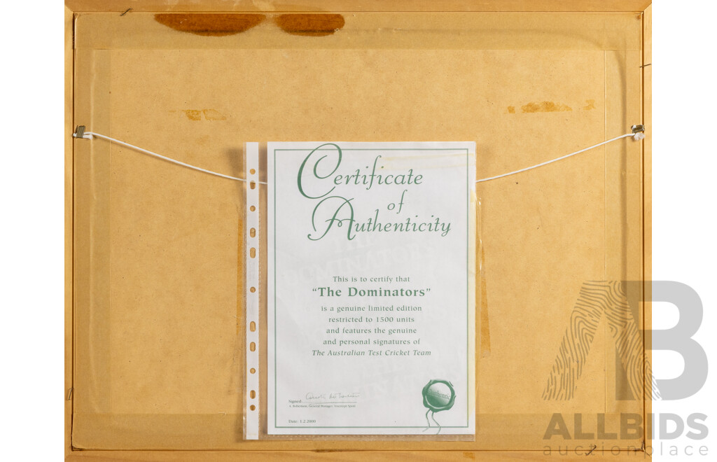 The Dominators, Framed Signatures of Australian Test Cricket Team, 2000