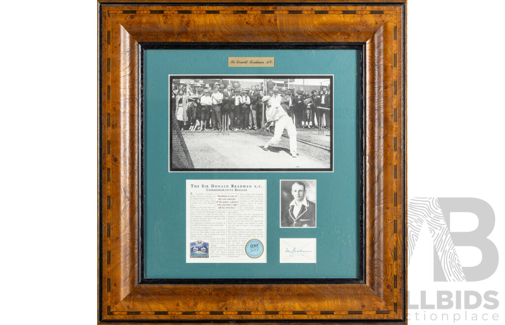 Sir Donald Bradman Hand Signed Commemorative Release, Limited Edition with COA