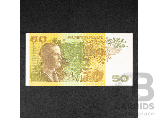 Australian 1989 Fifty Dollar Note, Phillips/Fraser R511L, Last Prefix YYU 565413