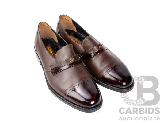 Pair of Cartino Men's Loafers Brown, Size 10.5