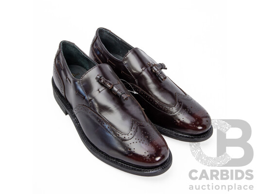Pair of Executive Imperials Men's Burgundy Leather Tassel Loafers, Size 11.5