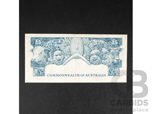 Australian 1954 Five Pound Note, R49 Coombs/Wilson, TA 04 316841