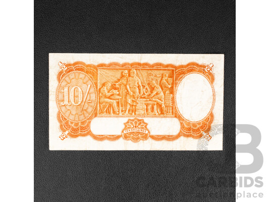 Australian 1939 Ten Shilling Note, R12 Sheehan/McFarlane, E54 055578