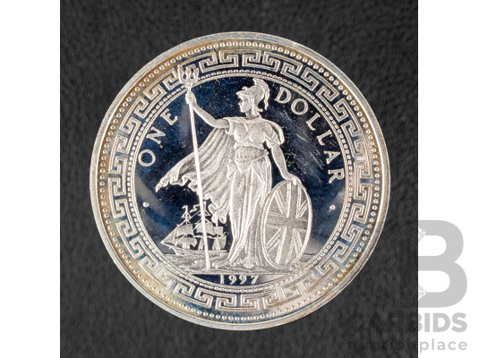 Hong Kong Royal Mint 1997 Silver Trade Dollar, Hong Kong Returns to China .925