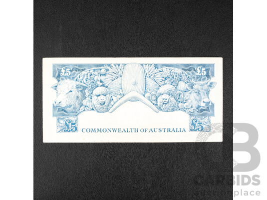 Australian 1954 Five Pound Note, R49 Coombs/Wilson, TA10 346613
