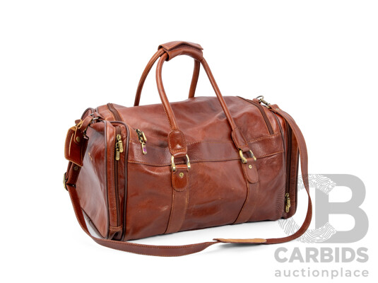 Condotti Full Grain Leather Travel Duffle Bag