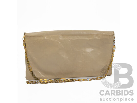 Vintage Valentino Light Tan Leather Shoulder Bag