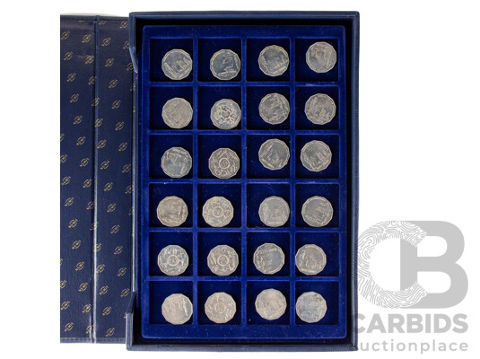 Numis Multi Tray Coin Album of Australian Fifty Cent Coins Including 1977 Jubilee, 2000 Millennium, 2000 Royal Visit, 2001 Federation, 2002 Year of the Outback, 2005 Remembrance