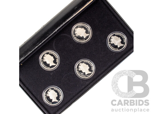 Australian RAM 1994 Masterpieces in Silver Five Dollar Coin Proof Set, Explorers .925