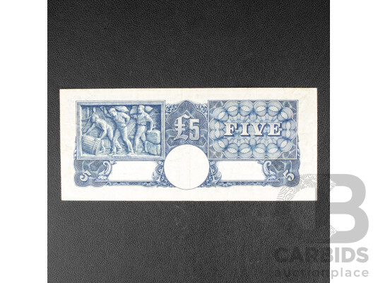 Australian 1949 Five Pound Note, R47 Coombs/Watt S17 071134