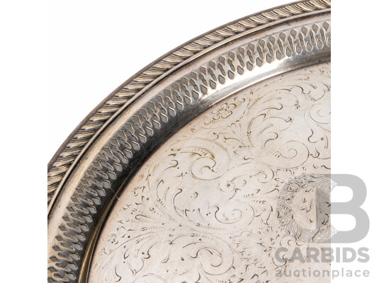 Antique Silver Plated Pierced Tray Plate by F.B. Rogers Silver Co - 6706