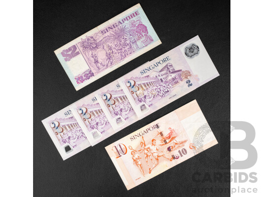 Six Singapore Banknotes