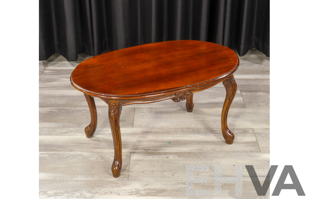 Reproduction Mahogany Oval Coffee Table
