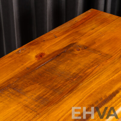 Modern Pine Entertainment Cabinet with Lead Light Doors
