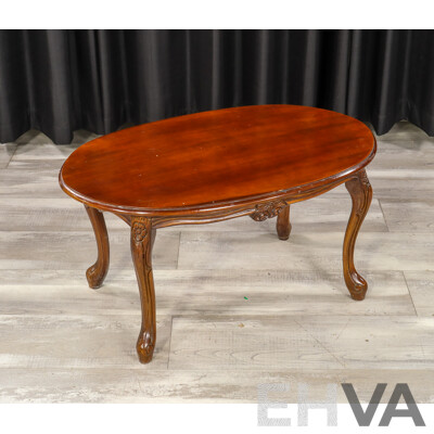 Reproduction Mahogany Oval Coffee Table