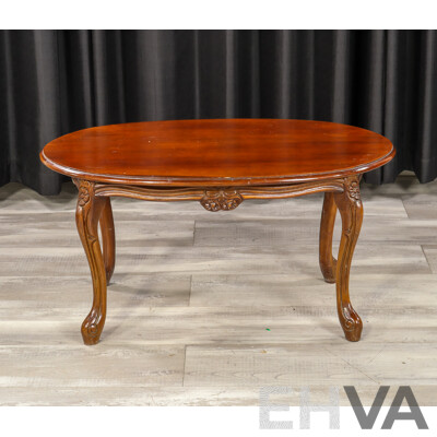 Reproduction Mahogany Oval Coffee Table