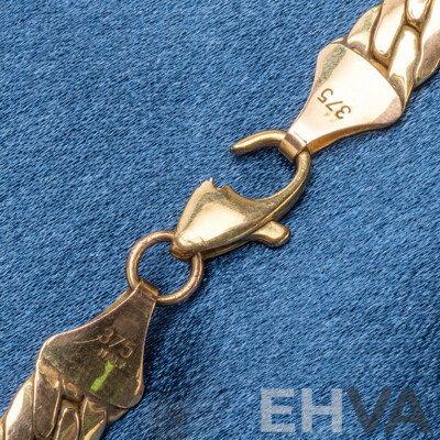 9ct Yellow Gold Flat Curb Necklace. Length - 45cms