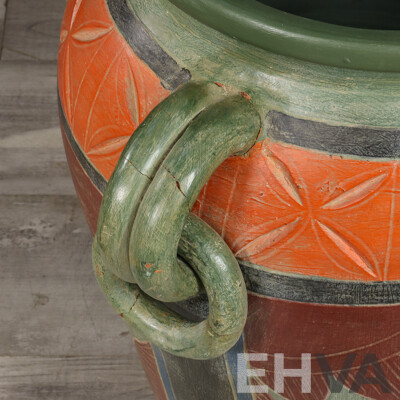 Large Terracotta Painted Earthenware Vessel