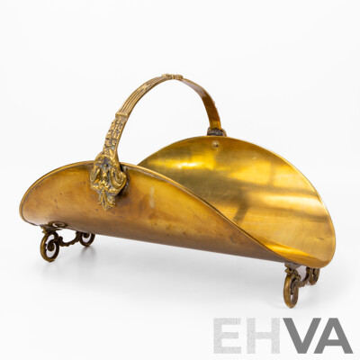 Vintage Brass Log Holder