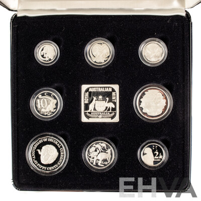 Australian 1991 Masterpieces in Silver Jubilee Proof Coin Set, 25th Anniversary of Decimal Currency .925