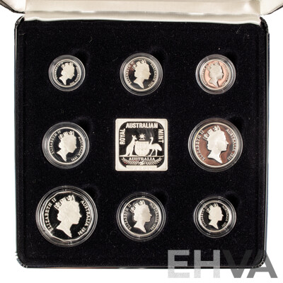 Australian 1991 Masterpieces in Silver Jubilee Proof Coin Set, 25th Anniversary of Decimal Currency .925