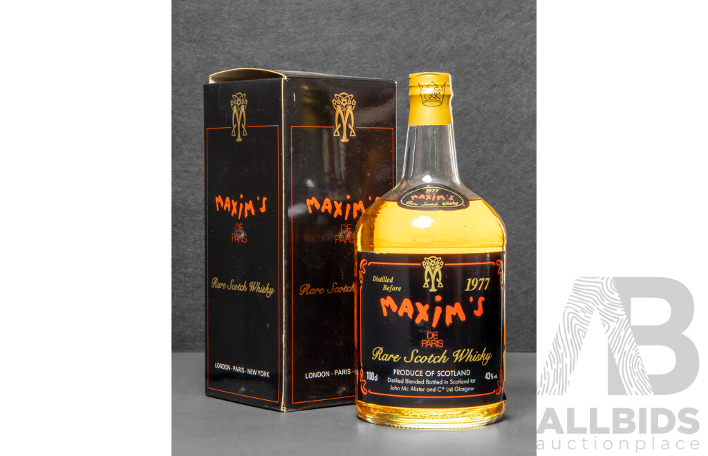 Maxim's De Paris Rare Scotch Whisky in Presentation Box